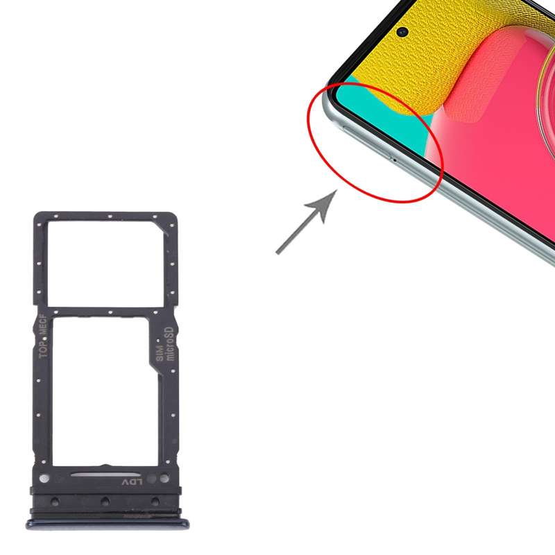For Samsung Galaxy M53 SM-M536B Original SIM Card Tray + Micro SD Card Tray (Black)