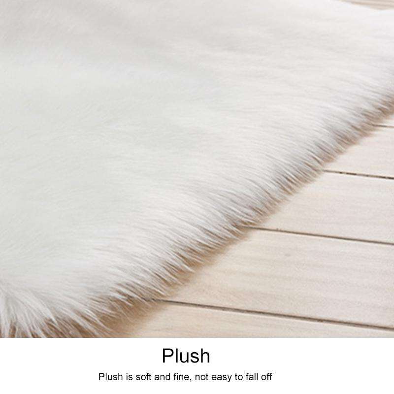 Luxury Rectangle Square Soft Artificial Wool Sheepskin Fluffy Rug Fur Carpet, Size:55x55cm(Dark B...