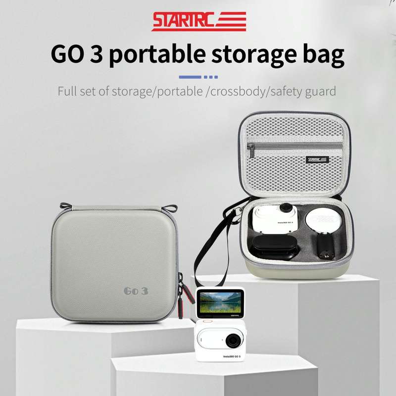 For Insta360 GO 3 / GO 3S STARTRC Portable PU Storage Box Case(Grey)