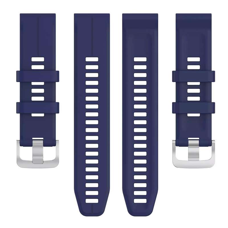 For Garmin Fenix 6 GPS 22mm Solid Color Silicone Watch Band(Dark Blue)