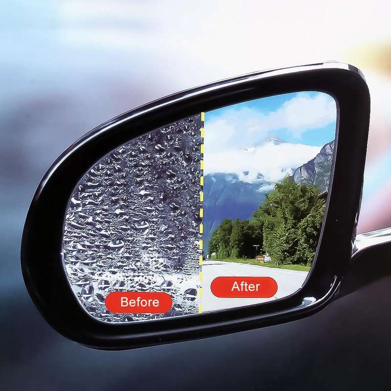 For Audi A4 2009-2016 Car PET Rearview Mirror Protective Window Clear Anti-fog Waterproof Rain Sh...