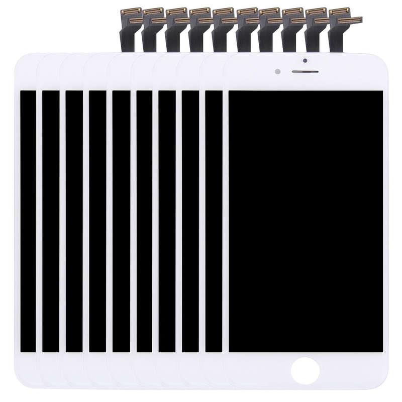 10 PCS TFT LCD Screen for iPhone 6 Digitizer Full Assembly with Frame (White)