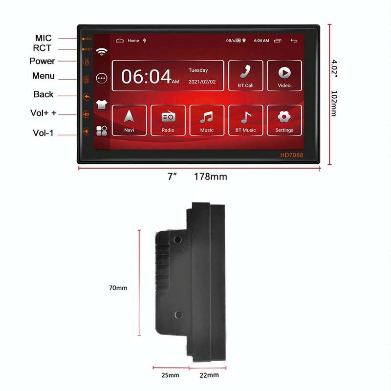 A2769 7 Inch Android Navigation WIFI Version 2+16G Vehicle Machine Central Control Large Screen, ...