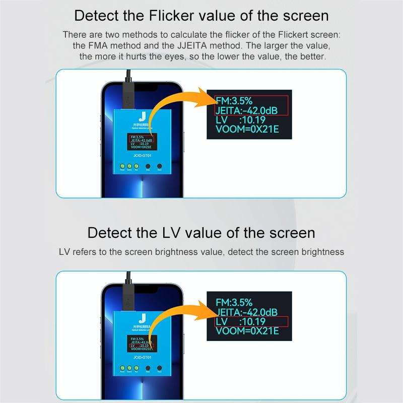 JCID GT01 Optical Detection Probe for Screen Flicker / LV Values Detection