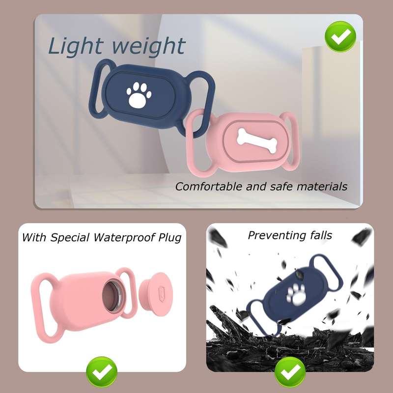 For Samsung Galaxy SmartTag 2 Pet Life Waterproof Silicone Protective Case, Color: Deep Blue Cat ...