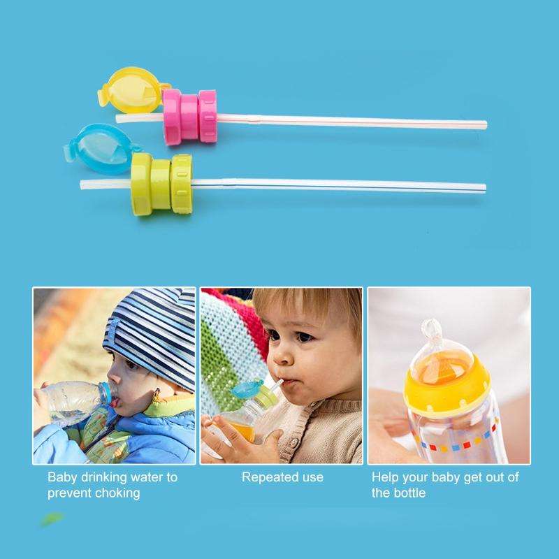 Children Portable Bottled Drinks Anti-overflow Anti-squash Replacement Straw Cap(Red)