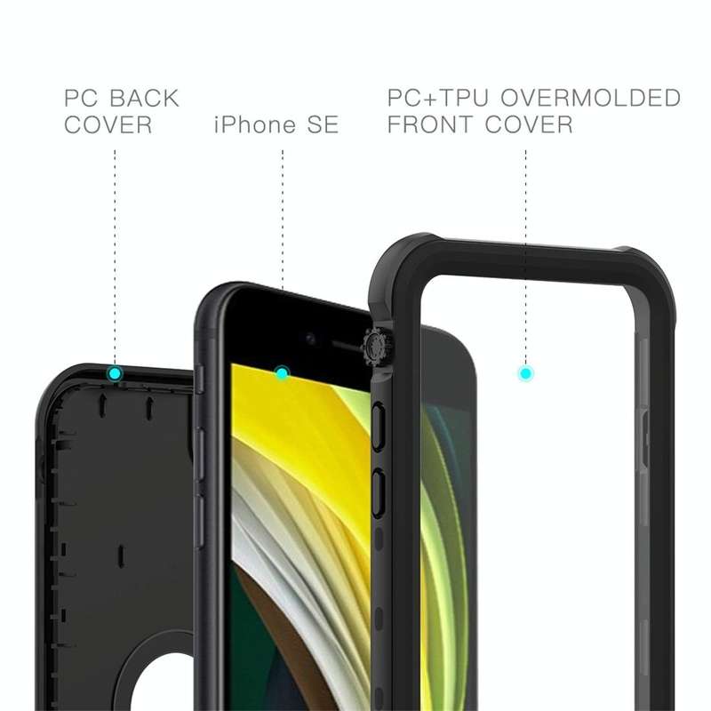 For iPhone SE 2022 / SE 2020 RedPepper Shockproof Waterproof Solid Color PC + TPU Protective Case...