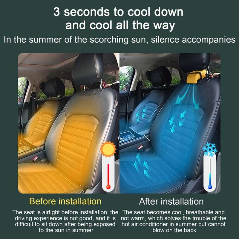 F415 Car Multifunctional Seat Back USB Fan(Black)