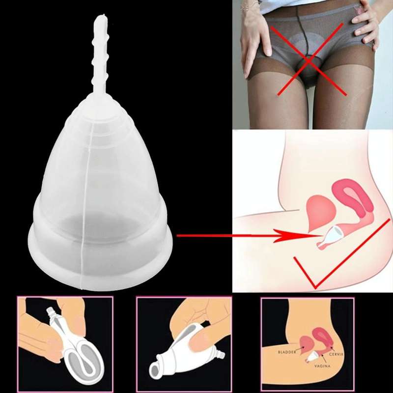 3 PCS Reusable Soft Cup Silicone Menstrual Cup, Size:Small(Purple)