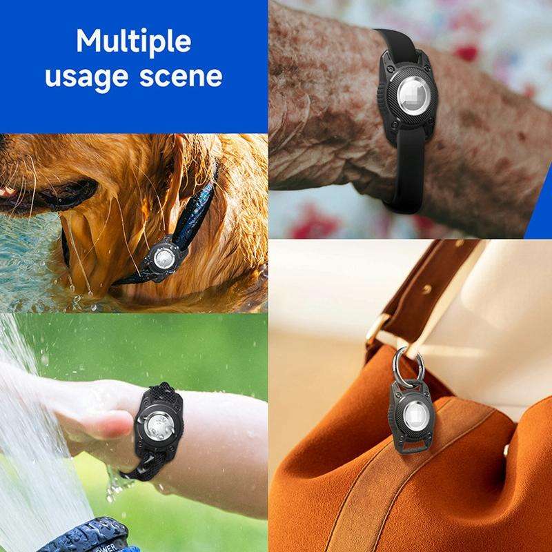 For AirTag Protective Case Three-proof All-inclusive IPX7 Waterproof Locator Cover(Black)