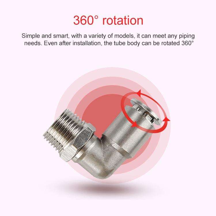 PL4-01 LAIZE Nickel Plated Copper Elbow Male Thread Pneumatic Quick Fitting Connector