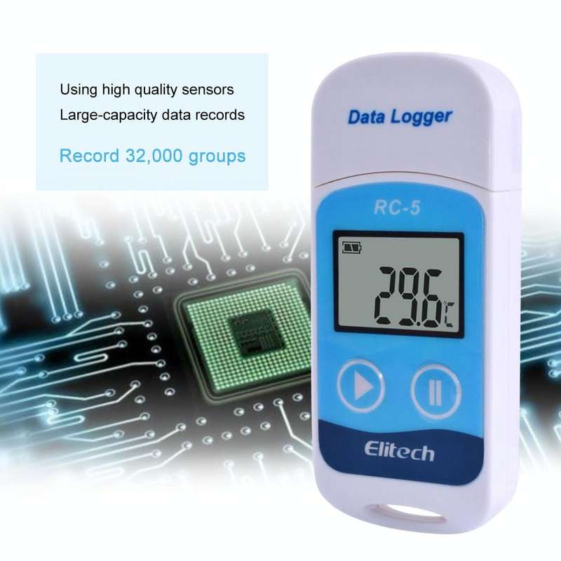 TTE35065 Digital USB Temperature Data Logger for Warehouse Storage, Refrigerated, Cold Storage an...