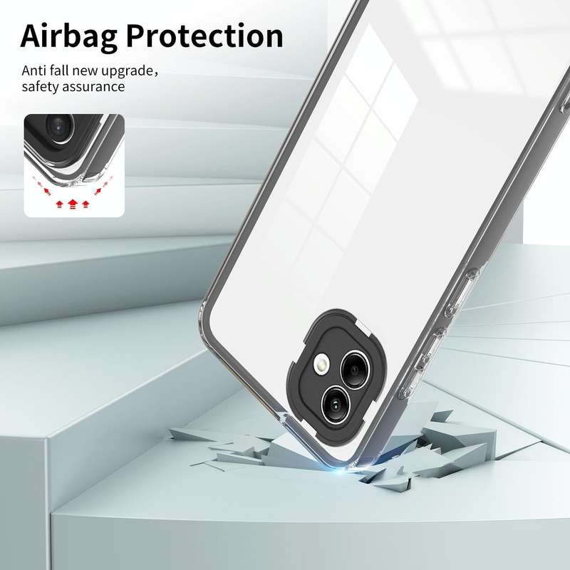 For Samsung Galaxy A04 Clear TPU Color PC Frame Phone Case(Black)