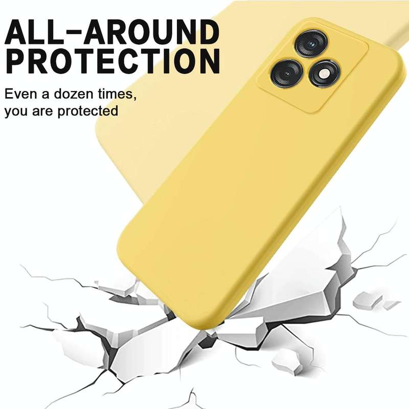 For Tecno Spark 10 4G / 10C 4G Pure Color Liquid Silicone Shockproof Phone Case(Yellow)