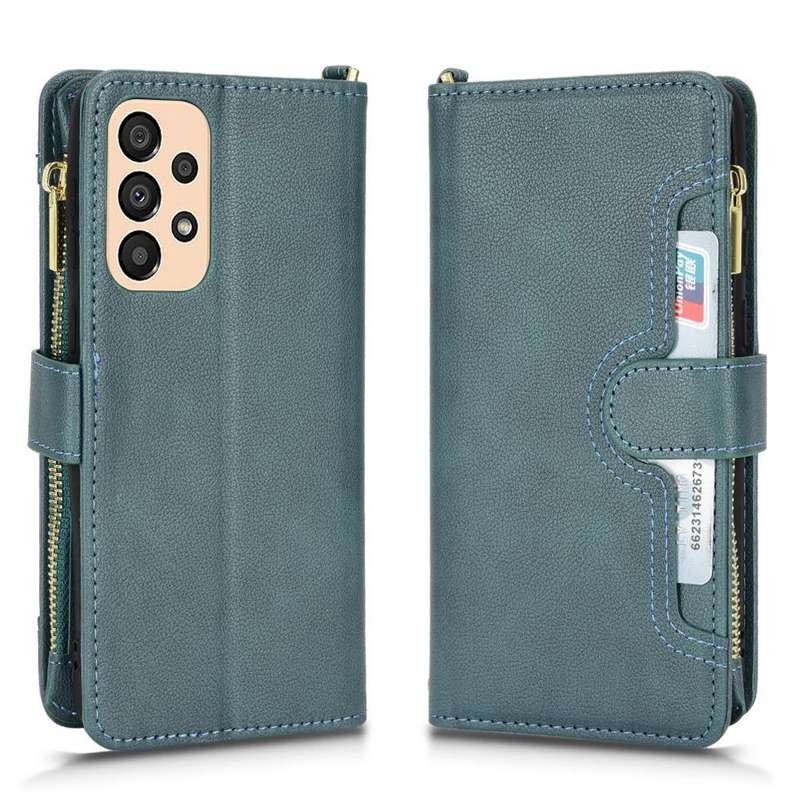For Samsung Galaxy A33 5G Litchi Texture Zipper Leather Phone Case(Green)