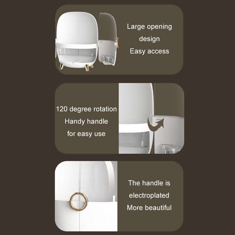 Cosmetic Desktop Dustproof Storage Box Skin Care Product Rack(White)