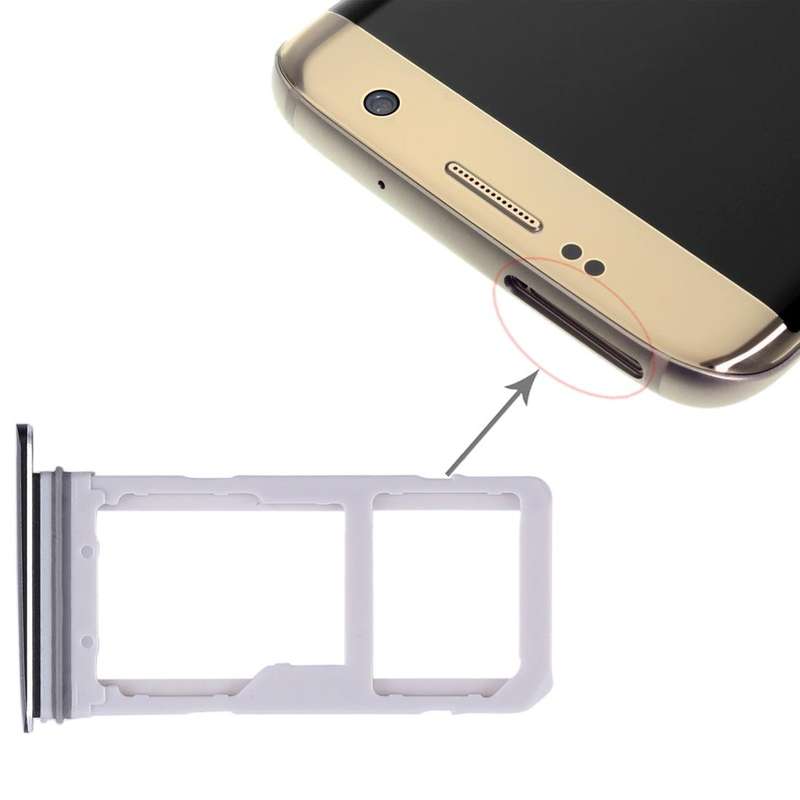 For Galaxy S7 Edge 2 SIM Card Tray / Micro SD Card Tray (Black)