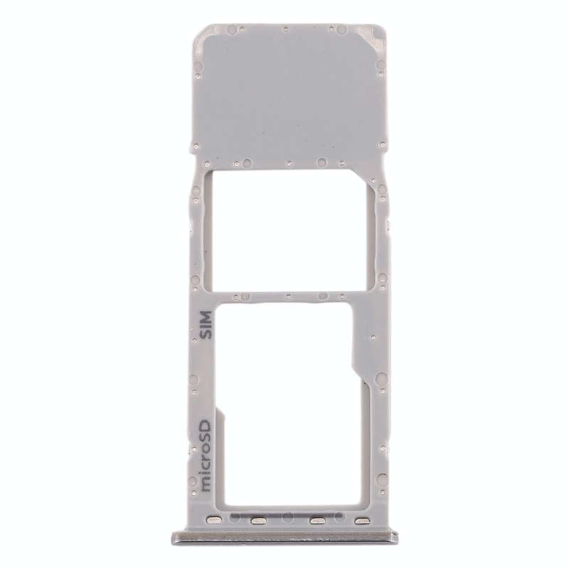 For Galaxy A20 A30 A50 SIM Card Tray + Micro SD Card Tray (Silver)