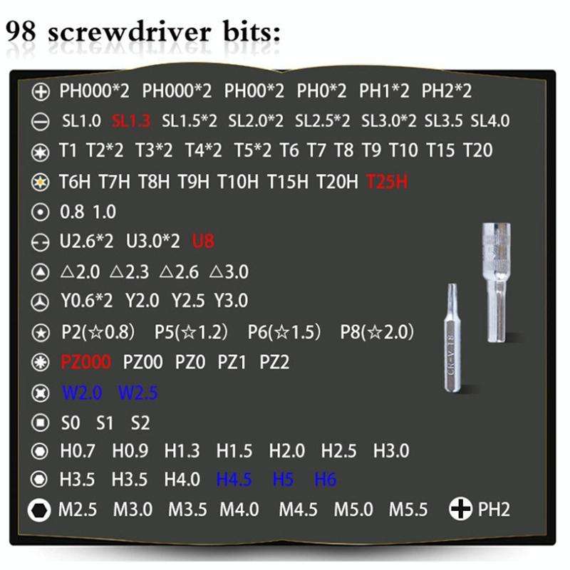110 in 1 Magnetic Plum Screwdriver Mobile Phone Disassembly Repair Tool(Blue)