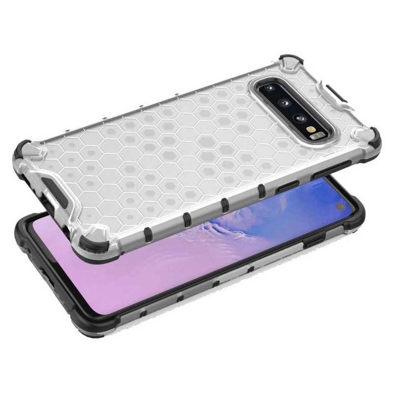Honeycomb Shockproof PC + TPU Case for Galaxy S10 (Black)