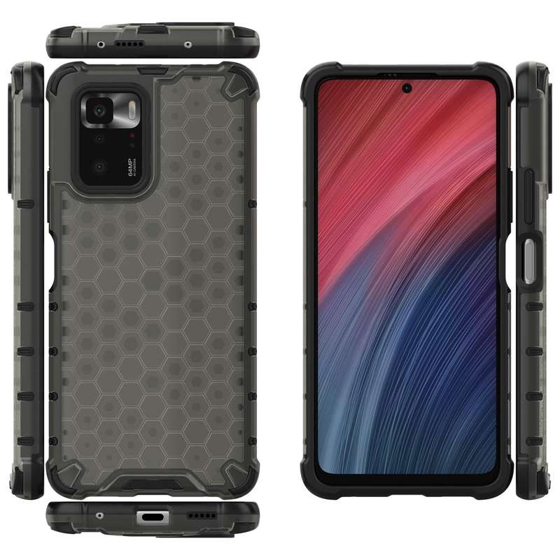 For Xiaomi Redmi Note 10 Pro 5G Shockproof Honeycomb PC + TPU Protective Case(Black)