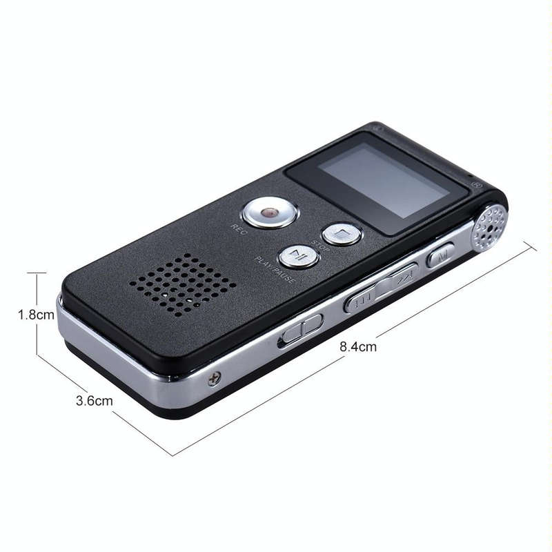 SK-012 16GB USB Dictaphone Digital Audio Voice Recorder with WAV MP3 Player VAR Function(Black)