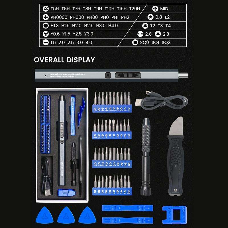 51 In 1 Rechargeable Mini Electric Screwdriver Set With 3LED Lighting(Red)