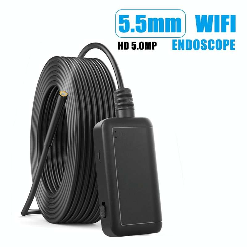 F220 5.5mm HD 5.0MP WIFI Endoscope Inspection Camera with 6 LEDs, Length: 10m