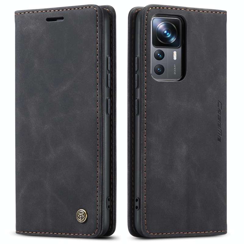 For Xiaomi 12T / 12T Pro CaseMe 013 Multifunctional Horizontal Flip Leather Phone Case(Black)