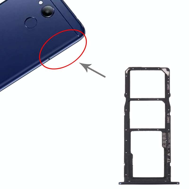 SIM Card Tray + SIM Card Tray + Micro SD Card Tray for Honor 7A Pro (Black)