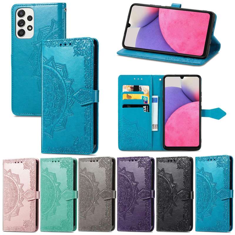 For Samsung Galaxy A33 5G Mandala Flower Embossed Leather Case(Rose Gold)