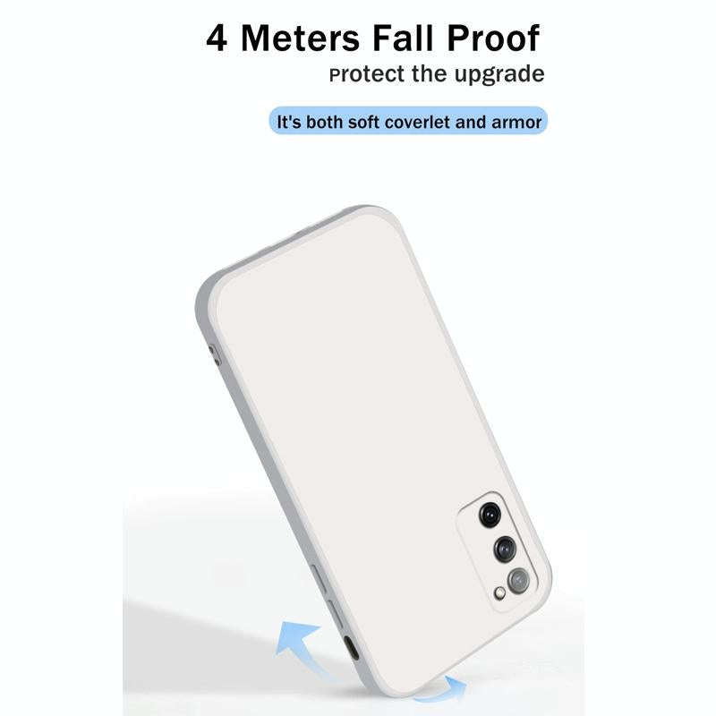 For Samsung Galaxy S20 FE Solid Color Imitation Liquid Silicone Straight Edge Dropproof Full Cove...