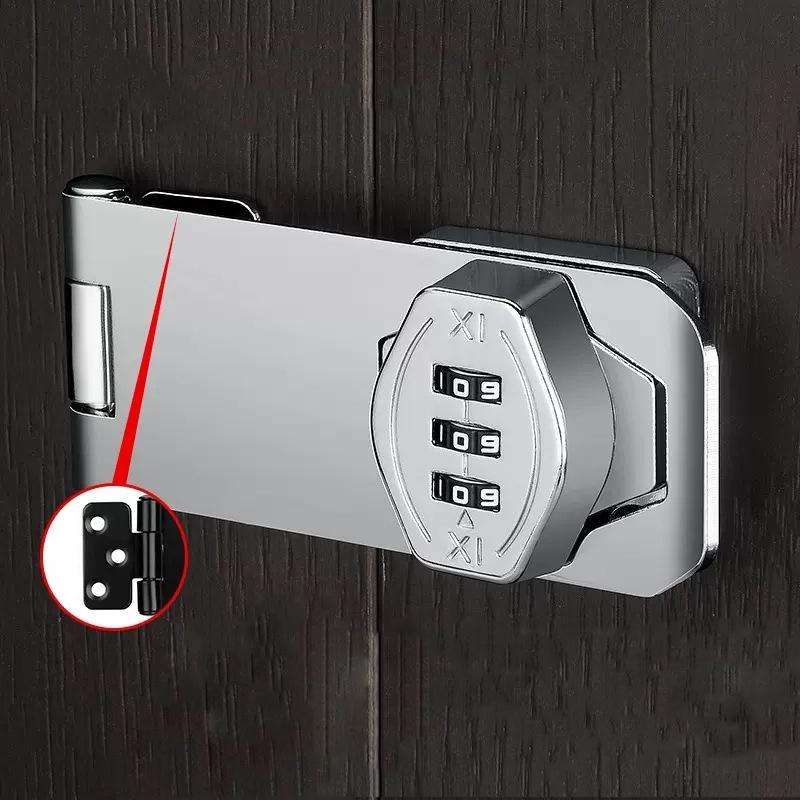Screw Installation Cabinet Door Combination Lock Anti-Theft Drawer Lock, Style: Three Hole 4 inch...