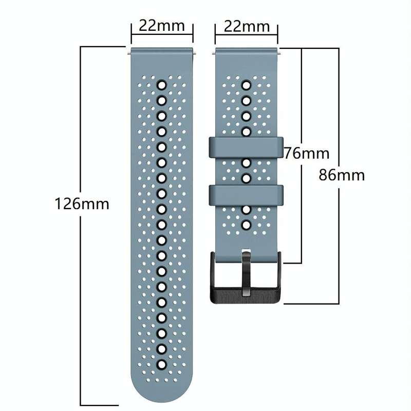For Garmin vivoactive 4 22mm Perforated Two-Color Silicone Watch Band(Black+Grey)