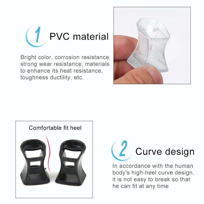 5 Pairs Hard Wearing Anti-slip PVC StoppersShoes High Heel Cover Protectors, Size: M ,Random Colo...