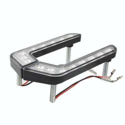 Universal White 8 LED Daytime Running Light for Car (Black)