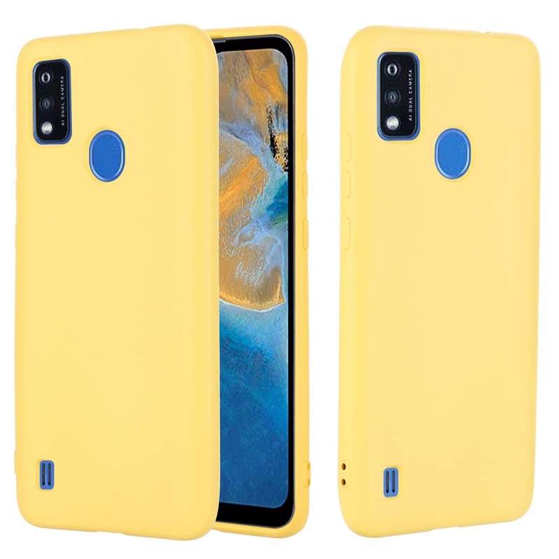 For ZTE Blade A51 2021 Pure Color Liquid Silicone Shockproof Full Coverage Phone Case(Yellow)