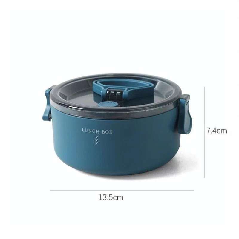 Round Portable Insulation Partitioned Lunch Box Student Office Workers Heated Microwave Oven Bent...