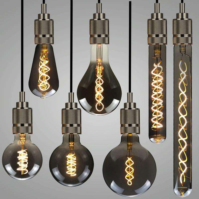 G125 Electroplating Smoke Grey Warm Light LED Bulb Retro Lamp
