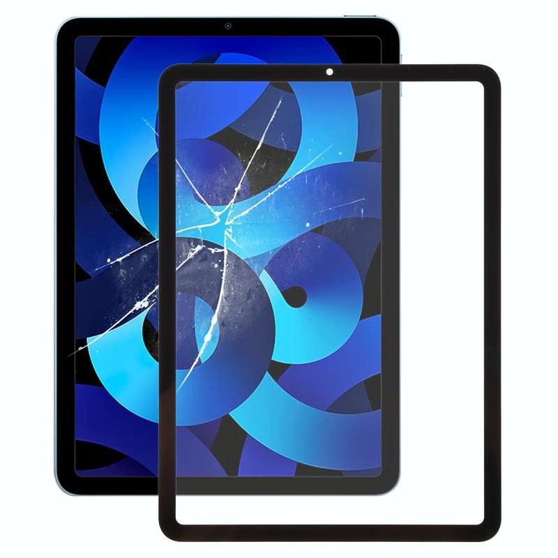 For iPad Air 5 Front Screen Outer Glass Lens with OCA Optically Clear Adhesive(Black)