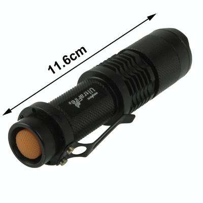 UltraFire Focus Flashlight, 3 Mode, Cree XM-L T6 LED, White Light, Luminous Flux: 700lm, Length: ...