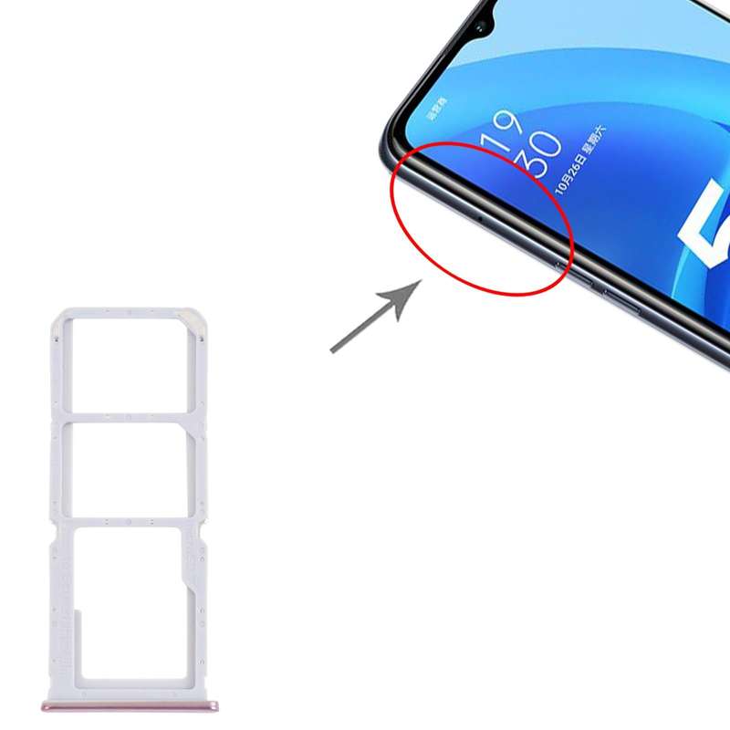 For OPPO A55 PEMM00, PEMM20, PEMT00, PEMT20  SIM Card Tray + SIM Card Tray + Micro SD Card Tray (...