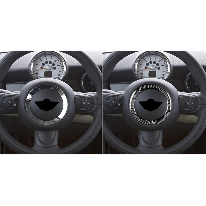 Car Steering Wheel R Chassis Carbon Fiber Decorative Sticker for BMW MINI R55 / R56 / Countryman ...