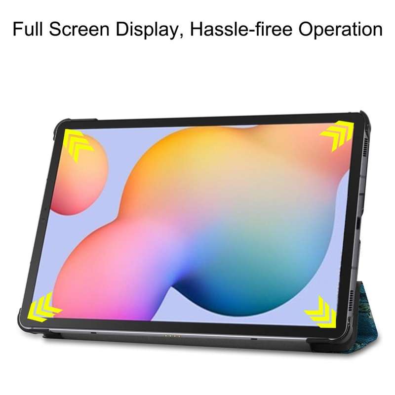 For Samsung Galaxy Tab S6 Lite P610 10.4 inch Colored Drawing Horizontal Flip Leather Case, with ...