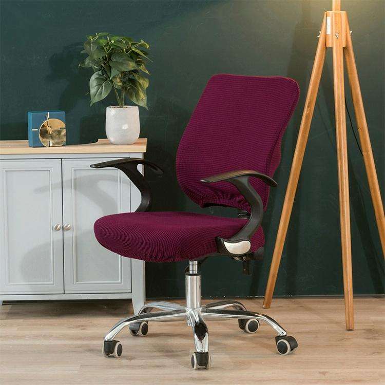 Universal Stretch Office Chair Cover, Size:Back Cover + Cushion Cover(Purple)