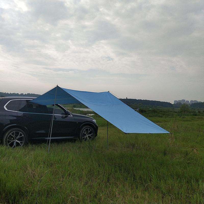 Outdoor Picnic Camping Tent On The Side Of The Car Rain-proof Sunshade Canopy 200x440cm(Blue)