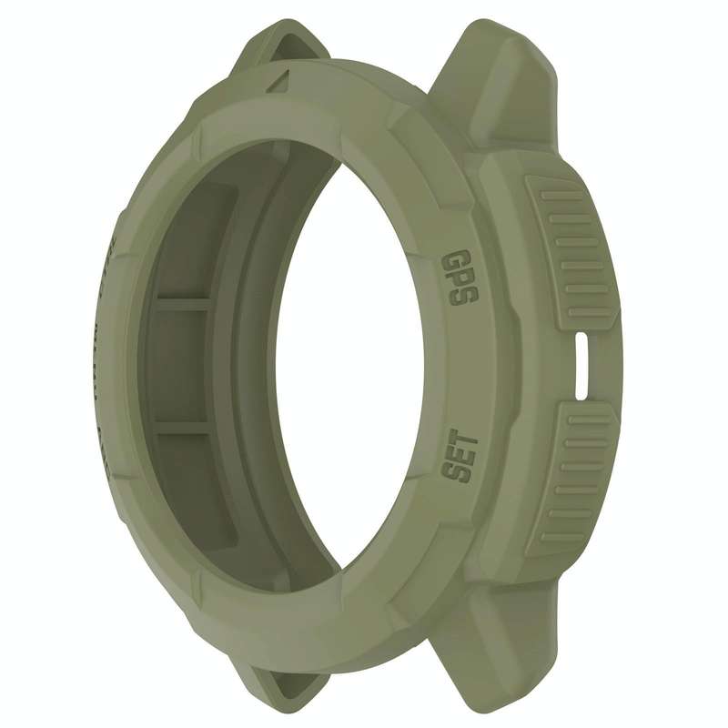 For Garmin Instinct Crossover Armor Hollow Watch Protective Case(Jungle Green)