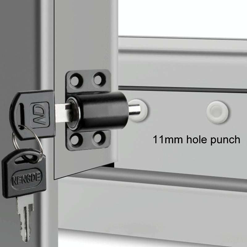 Door And Window Limit Lock Sliding Door Retainer Child Safety Lock, Color: Black No Screw
