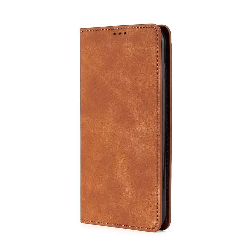 For Huawei Mate 50 Pro Skin Feel Magnetic Horizontal Flip Leather Phone Case(Light Brown)