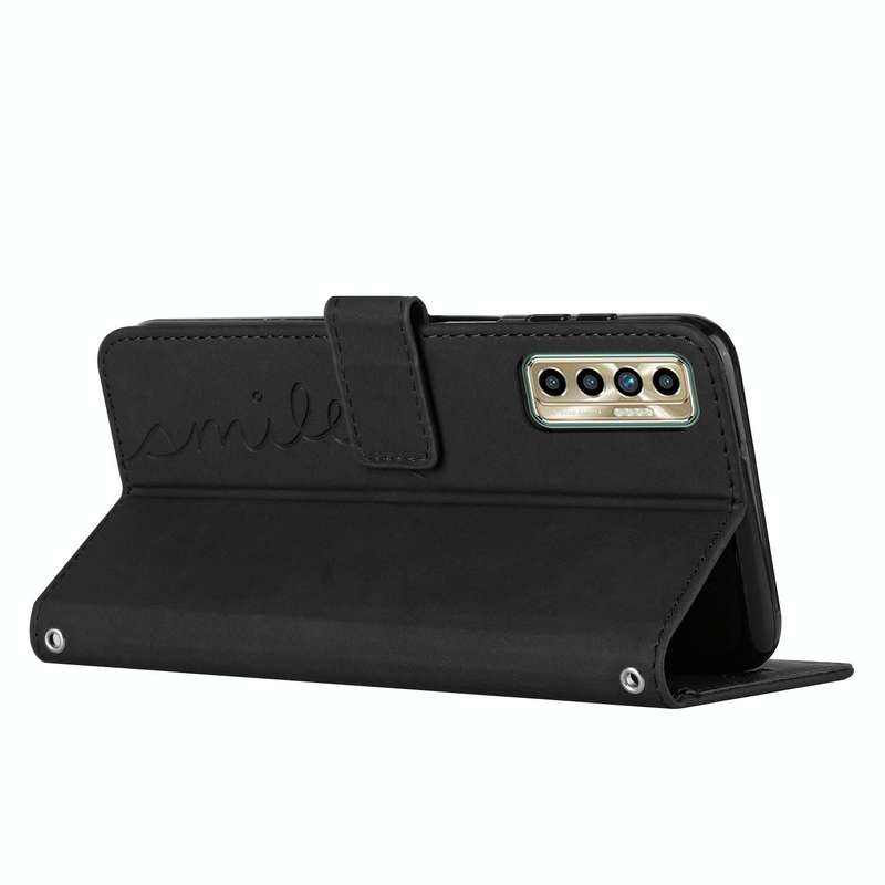 For Tecno Camon 17 Pro/Camon 17P Skin Feel Heart Pattern Leather Phone Case(Black)